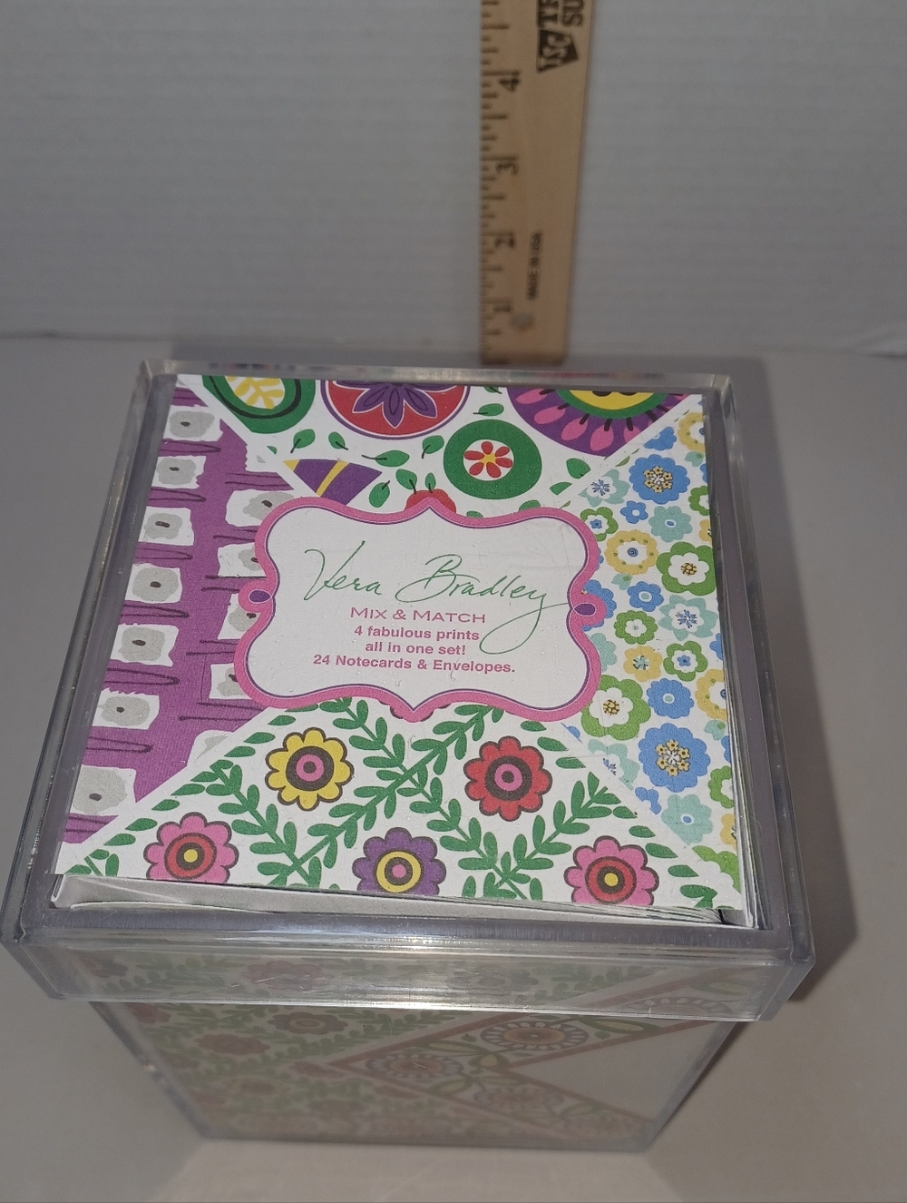 Vera Bradley Bright Floral Blank Notecard Set Of 24 With Matching Envelopes